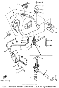 XT350TC (CA ED.) Топливный бак