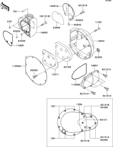 EJ650 Крышки двигателя правые