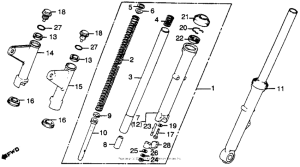 CM400 Передняя вилка