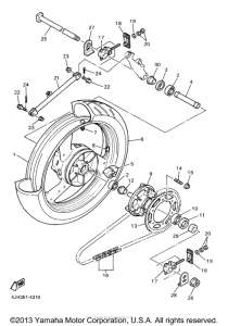 YZF600RVC Переднее колесо