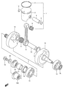 RM125 Вал коленчатый