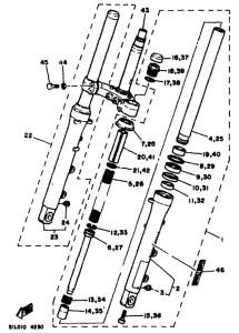 RD350F Передняя вилка