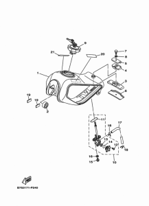 TW200E Топливный бак