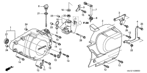 VTX1300S Крышка картера левая