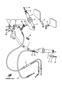 TDR125 Рулевой рычаг и кабель