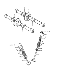 GS1000 Распределительный вал-клапаны