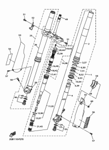 WR250F Передняя вилка