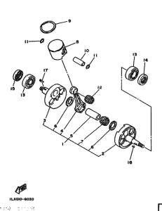 YZ125S Коленчатый вал и Поршень