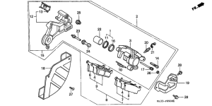 CR500R Задний суппорт
