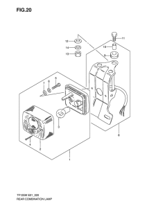 TF125 Задний комбинированный сигнал