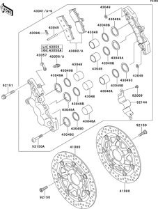ZX900 Передний тормоз