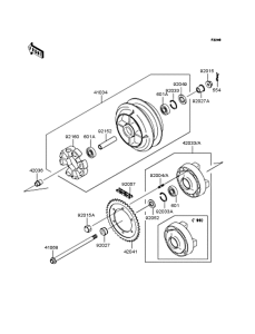 VN400 Заднее колесо и цепь