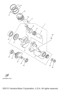 TTR125LEG Коленчатый вал и Поршень