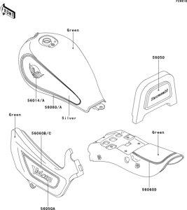 EN500 Decals(en500-a4)(green / silver)