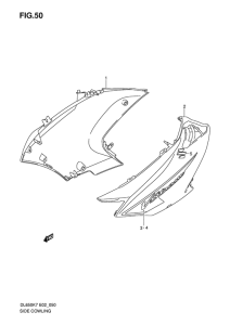DL650 (ABS) Side cowling