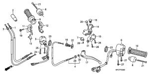 XL125V Handle lever / switch / cable