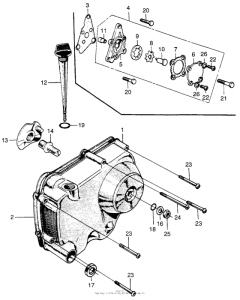 C70 Right crankcase cover + oilpump