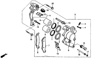 CR500R Fr. brake caliper 87-89