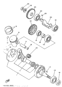 DT125 Коленчатый вал и поршни