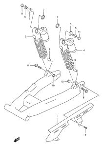 GSX400 Кожух цепной передачи