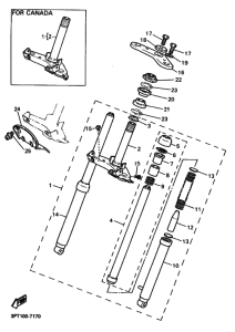 PW50 Вилка передней оси