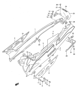 GSX750 Обтекатель задний