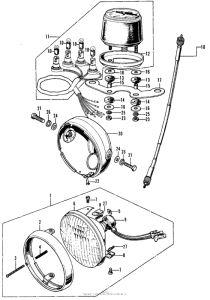 CL70 Headlight + speedometer k1-k3