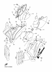 WR250F Боковая крышка