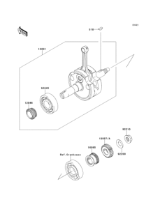 KLX125 Коленвал