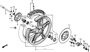 CM400 Cm400c front wheel 81