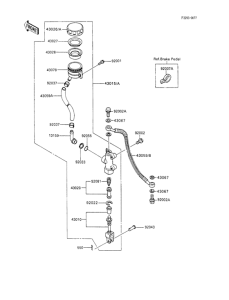ZX600 Задний торм цилиндр