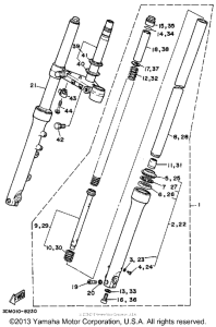 XV250 Передняя вилка