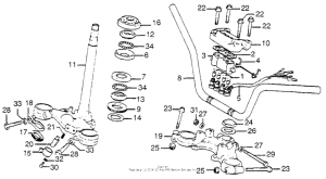 CB750 Handlebar + stem + top bridge