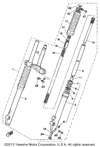 DT125H Передняя вилка