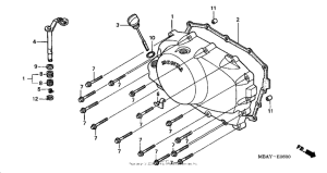 VT750C Крышка картера правая
