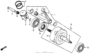 CR80R Коленчатый вал и поршни