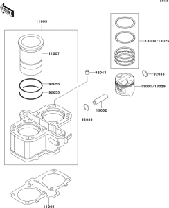 EX500 Цилиндр и поршни