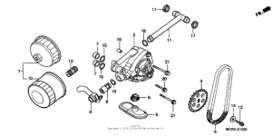 VT750DC Oil filter + oil pump