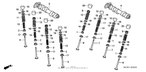 VFR800 (ABS) Camshaft + valve (rr.)