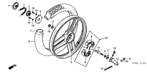 PK50 Rear wheel complete assy