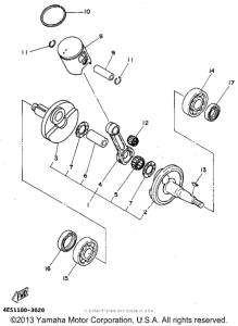 YZ80F1 Коленвал,поршни