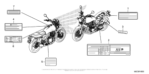 CB1100 (ABS) Лейбл предостережения