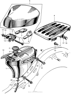 CA100 Fuel tank + seat