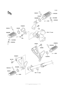 KL650 Подножки