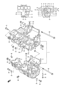 GSX750 Картер двигателя