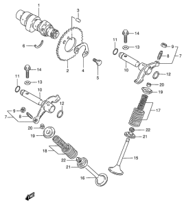 GN125 Распределительный вал-клапаны