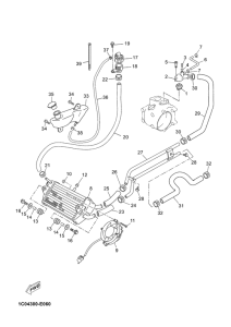 YP250R Radiator & hose