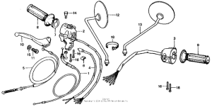 CT70 Handle lever + switch + cable k4-79