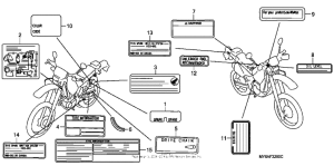 XR650L Лейбл предостережения