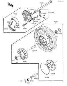 KZ1000 Rear wheel / hub / brake